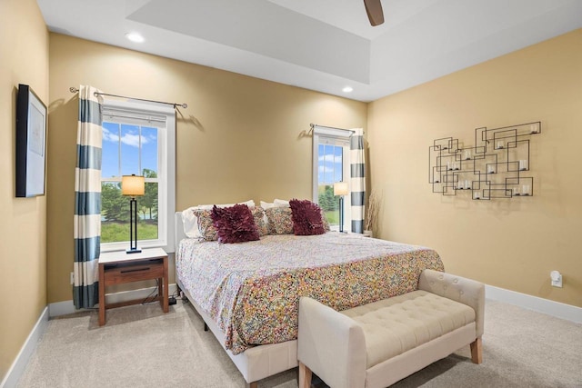 6249 Fountainhead Cir, Deforest, WI 53532 - carpeted bedroom with recessed lighting, baseboards, and ceiling fan