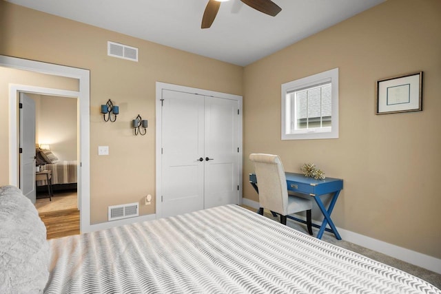 6249 Fountainhead Cir, Deforest, WI 53532 - bedroom featuring baseboards, a closet, and a ceiling fan
