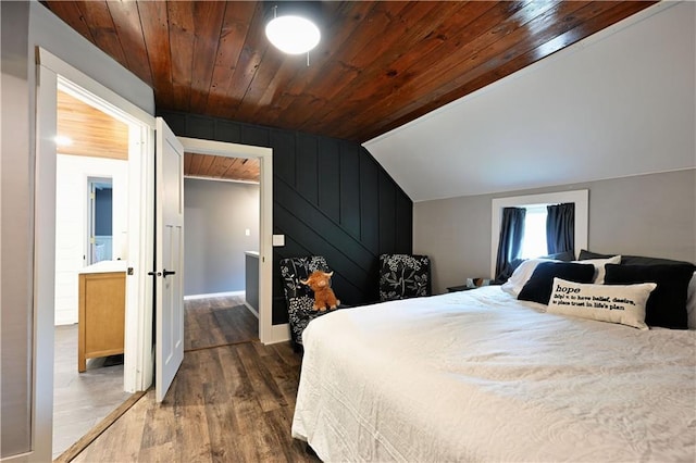 54675 Cudworth Ave, Grand View, WI 54839 - bedroom with wood finished floors, wooden ceiling, and lofted ceiling