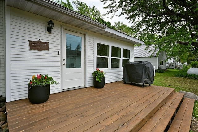 54675 Cudworth Ave, Grand View, WI 54839 - deck featuring a grill