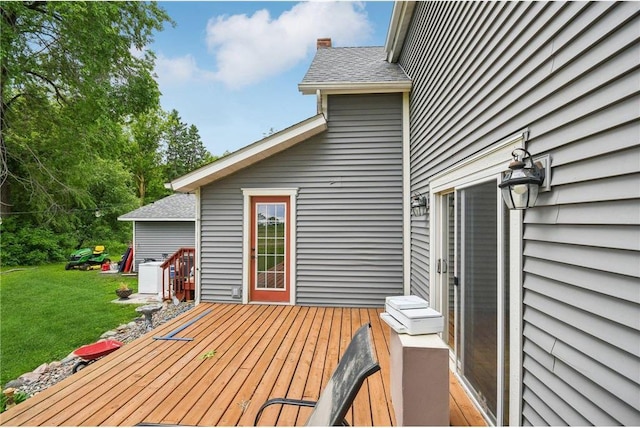 2256 40th Ave Unit X, Osceola, WI 54020 - wooden deck featuring a yard