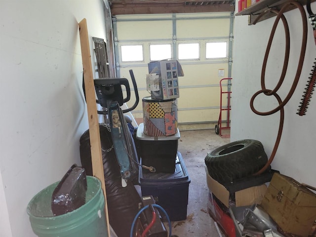 W2671 State Highway 64 E, White Lake, WI 54491 - workout room with a garage