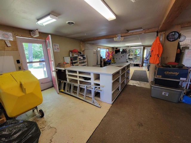 W2671 State Highway 64 E, White Lake, WI 54491 - misc room featuring a workshop area