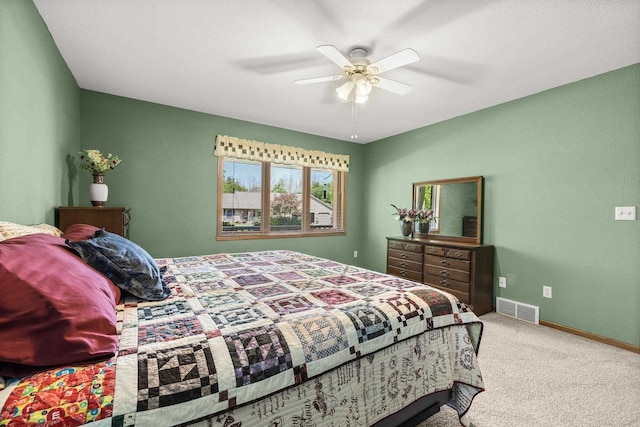 N7844 Lake Shore Ln, Sherwood, WI 54169 - bedroom featuring carpet floors, baseboards, and ceiling fan