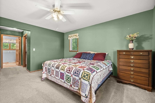 N7844 Lake Shore Ln, Sherwood, WI 54169 - carpeted bedroom featuring ceiling fan and baseboards