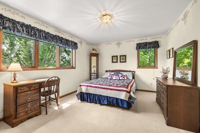 N7844 Lake Shore Ln, Sherwood, WI 54169 - bedroom featuring light colored carpet, baseboards, and an office area