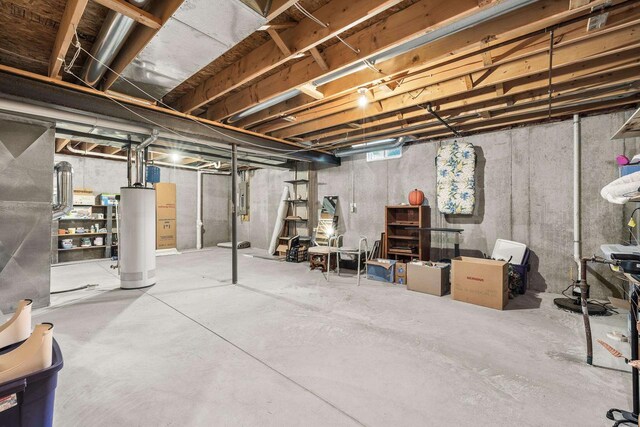 N7844 Lake Shore Ln, Sherwood, WI 54169 - unfinished below grade area with gas water heater
