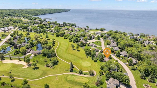 N7844 Lake Shore Ln, Sherwood, WI 54169 - aerial perspective of suburban area with a nearby body of water and a golf course