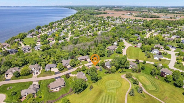 N7844 Lake Shore Ln, Sherwood, WI 54169 - aerial view of property's location featuring a nearby body of water, nearby suburban area, and a local golf course