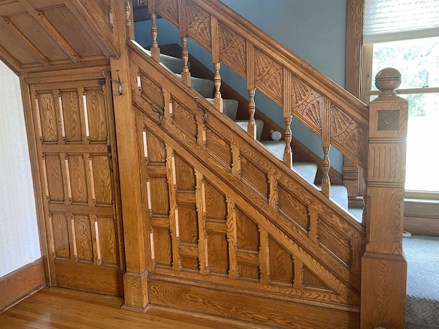 352 N Harrison St, Lancaster, WI 53813 - stairs featuring wood finished floors and plenty of natural light