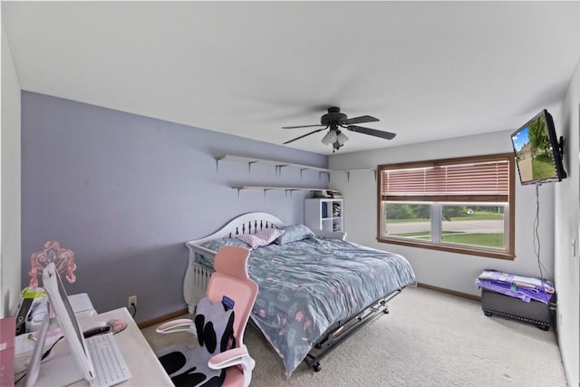 104 Chapel Hill Dr, Johnson Creek, WI 53038 - carpeted bedroom featuring baseboards and a ceiling fan
