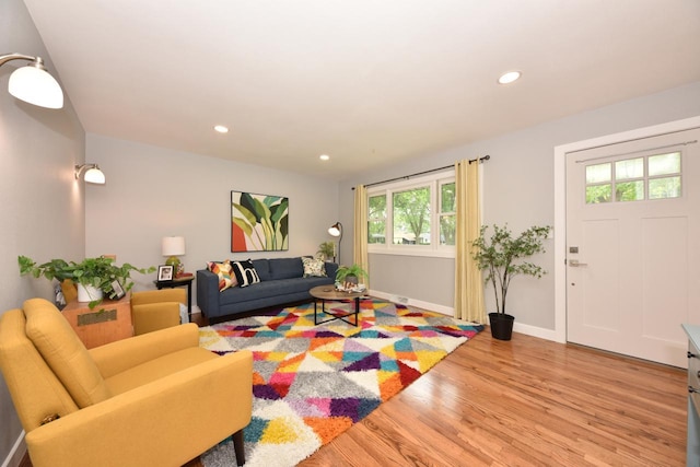7062 N 46th St, Milwaukee, WI 53223 - living area featuring light wood-style floors and recessed lighting