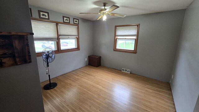 510 N Monroe St, Lancaster, WI 53813 - spare room featuring a ceiling fan and light wood-type flooring