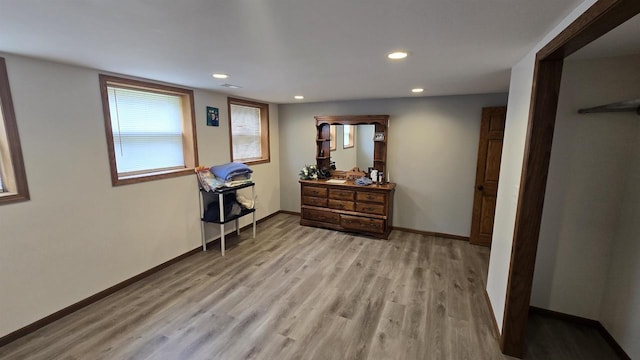 510 N Monroe St, Lancaster, WI 53813 - interior space featuring light wood-type flooring, recessed lighting, and baseboards