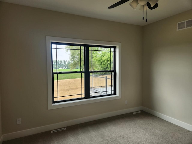 1100 Moll Dr, Waunakee, WI 53597 - spare room featuring ceiling fan, baseboards, and carpet floors