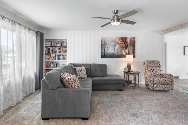 30 Highland Ave, Ripon, WI 54971 - carpeted living room featuring ceiling fan