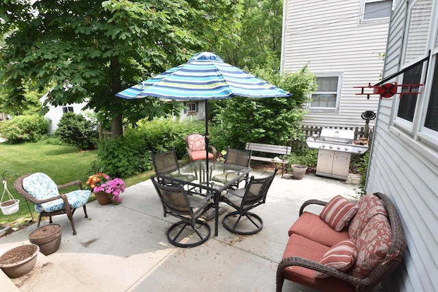 3330 S 47th St, Greenfield, WI 53219 - view of patio / terrace featuring outdoor dining area and a grill
