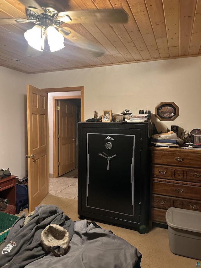 58875 Roy Anderson Rd, Mason, WI 54856 - bedroom featuring wooden ceiling and ceiling fan