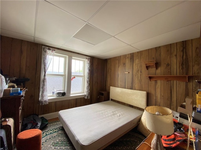 1114 Newman St, Bloomer, WI 54724 - bedroom featuring wooden walls