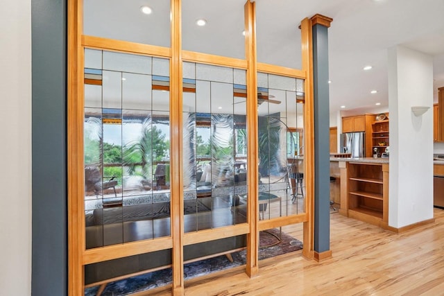 7965 Westhill Cir, Verona, WI 53593 - entryway featuring light wood finished floors and recessed lighting