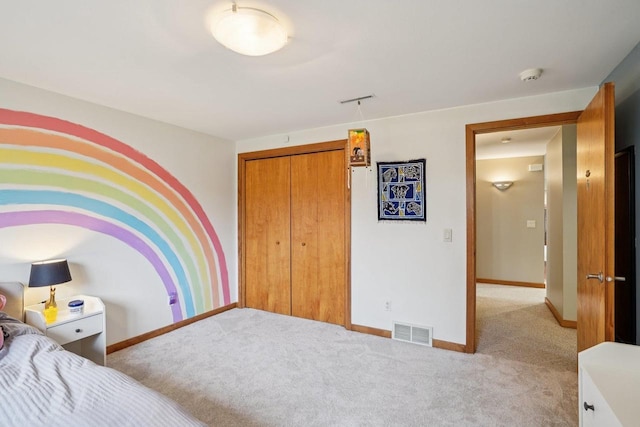 7965 Westhill Cir, Verona, WI 53593 - bedroom with light colored carpet, baseboards, and a closet