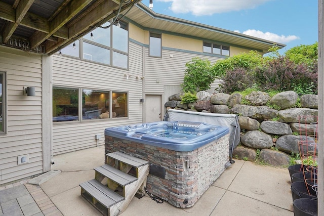 7965 Westhill Cir, Verona, WI 53593 - view of patio / terrace with a hot tub