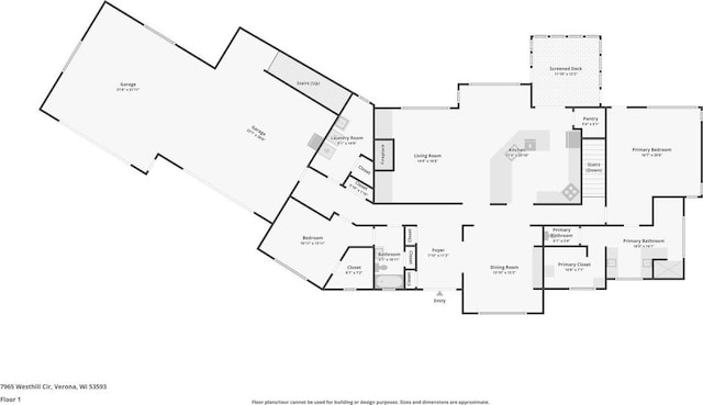 7965 Westhill Cir, Verona, WI 53593 - view of floor plan / room layout