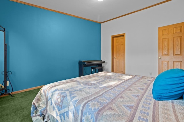 227 Cedar St, Ripon, WI 54971 - carpeted bedroom featuring crown molding
