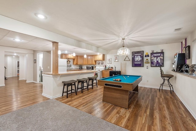 1300 Hidden Fields Dr, West Bend, WI 53095 - recreation room featuring wood finished floors and pool table