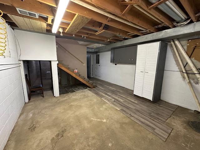 420 Jackson St, Waupun, WI 53963 - unfinished basement with stairs