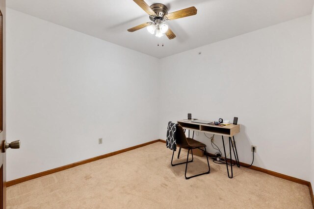 530 N Silverbrook Dr Unit 121, West Bend, WI 53090 - office with light carpet and ceiling fan