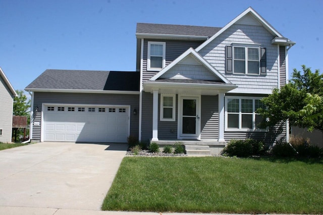 342 E Chapel Royal Dr, Verona, WI 53593 - view of front of house featuring a front yard, driveway, and covered porch