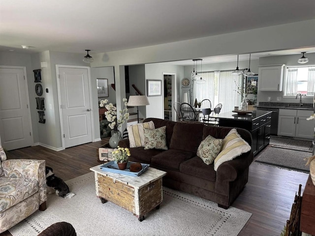 342 E Chapel Royal Dr, Verona, WI 53593 - living room featuring dark wood finished floors
