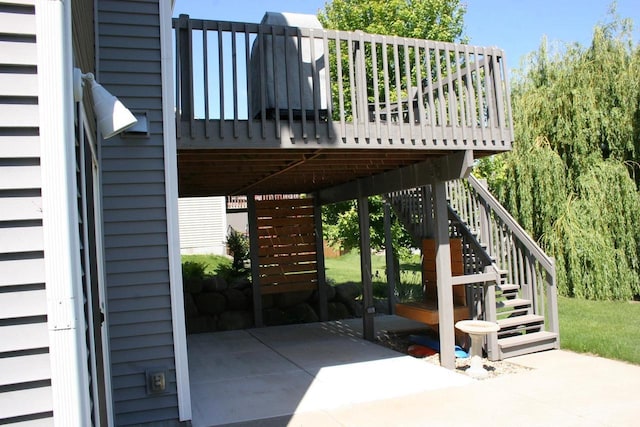342 E Chapel Royal Dr, Verona, WI 53593 - view of patio with stairway and a wooden deck