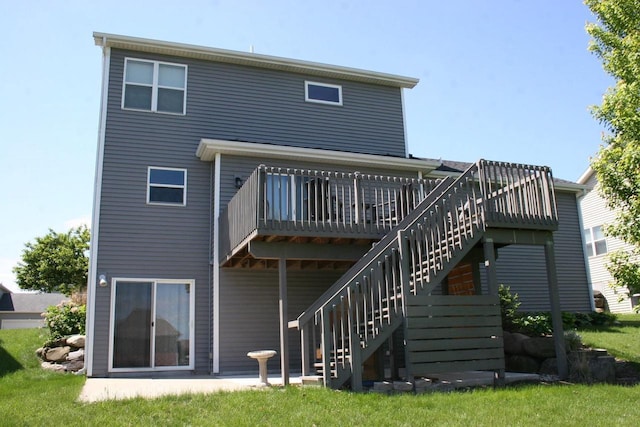 342 E Chapel Royal Dr, Verona, WI 53593 - back of house with a deck and stairs