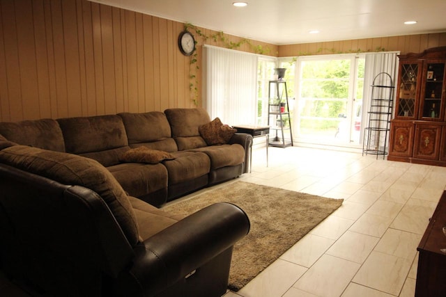 4726 N Green Bay Rd, Racine, WI 53404 - living area with recessed lighting and wooden walls