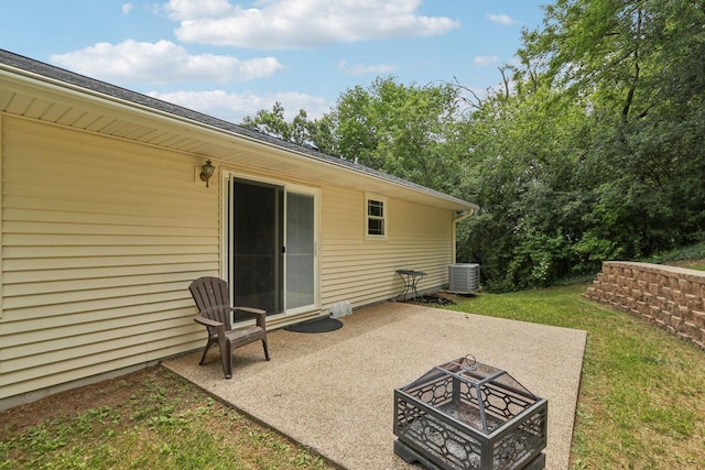 34116 Valley Dr, Burlington, WI 53105 - view of patio with an outdoor fire pit