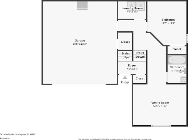 34116 Valley Dr, Burlington, WI 53105 - view of room layout