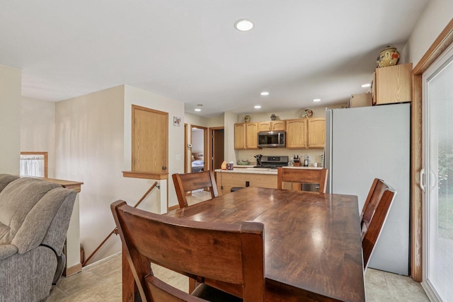 34116 Valley Dr, Burlington, WI 53105 - dining space with recessed lighting and baseboards