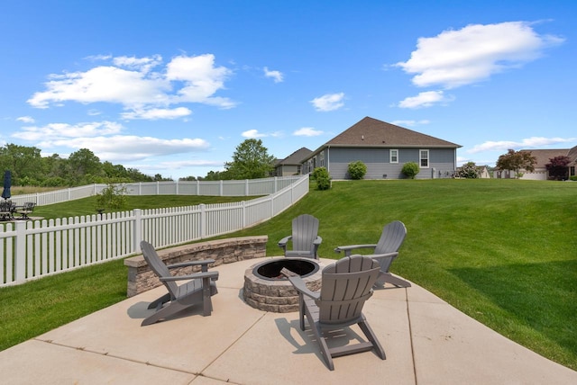 6028 Star Grass Ln, Racine, WI 53406 - view of patio with a fire pit