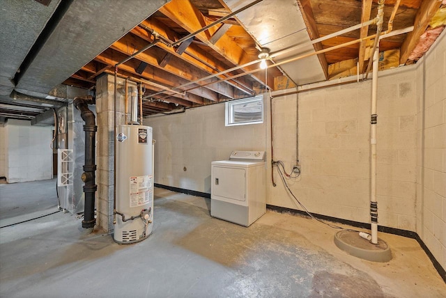 7838 N Sherman Blvd, Brown Deer, WI 53209 - basement featuring washer / dryer and gas water heater