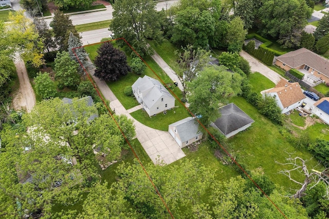 7838 N Sherman Blvd, Brown Deer, WI 53209 - aerial view of residential area featuring property parcel outlined