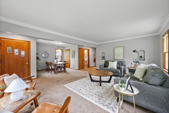 7838 N Sherman Blvd, Brown Deer, WI 53209 - living area with carpet flooring and crown molding