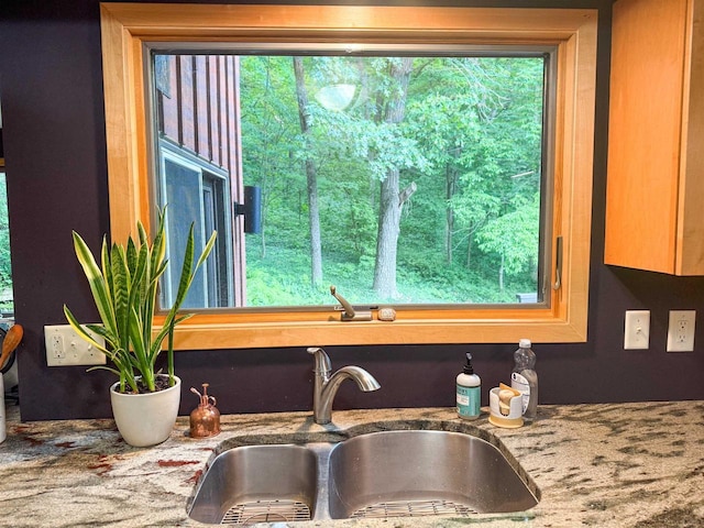 5362 Mahocker Rd, Mazomanie, WI 53560 - kitchen view of a sink and light stone counters