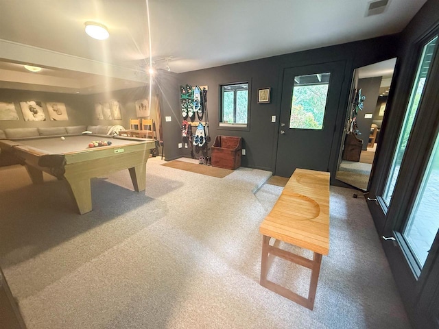 5362 Mahocker Rd, Mazomanie, WI 53560 - rec room featuring billiards table and carpet