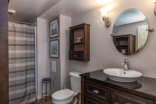 11 Meadowbrook Ct, Appleton, WI 54914 - bathroom with vanity, tile patterned flooring, and a shower with shower curtain