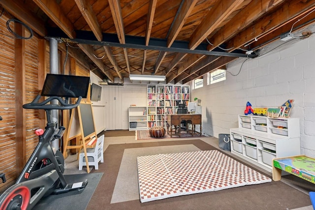 6223 W Wisconsin Ave, Wauwatosa, WI 53213 - exercise area featuring concrete block wall