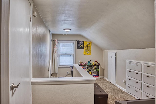 1702 S Douglas St, Appleton, WI 54914 - carpeted bedroom with vaulted ceiling and baseboards