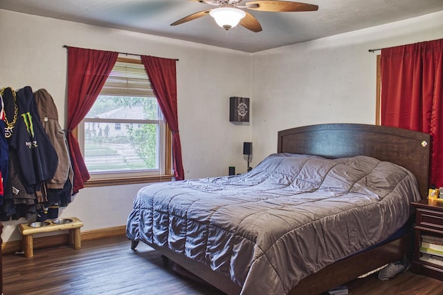 1702 S Douglas St, Appleton, WI 54914 - bedroom featuring wood finished floors and ceiling fan