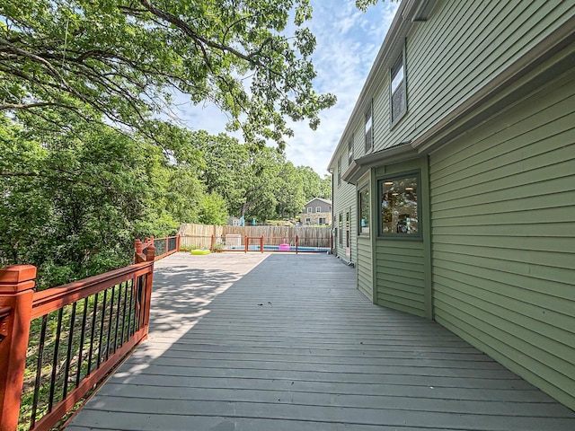 417 Anglesey Rd, Wales, WI 53183 - wooden deck with a fenced backyard